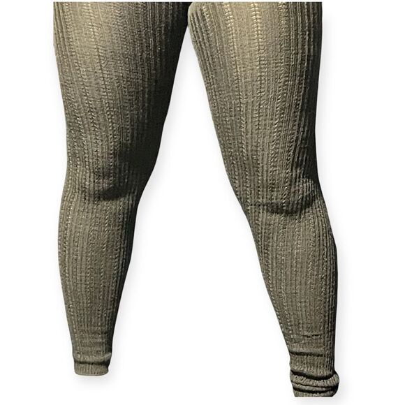 Women’s Chocolate Brown Pull-On Stretchy Soft Knit Footless Legging Tights Large - Picture 4 of 6